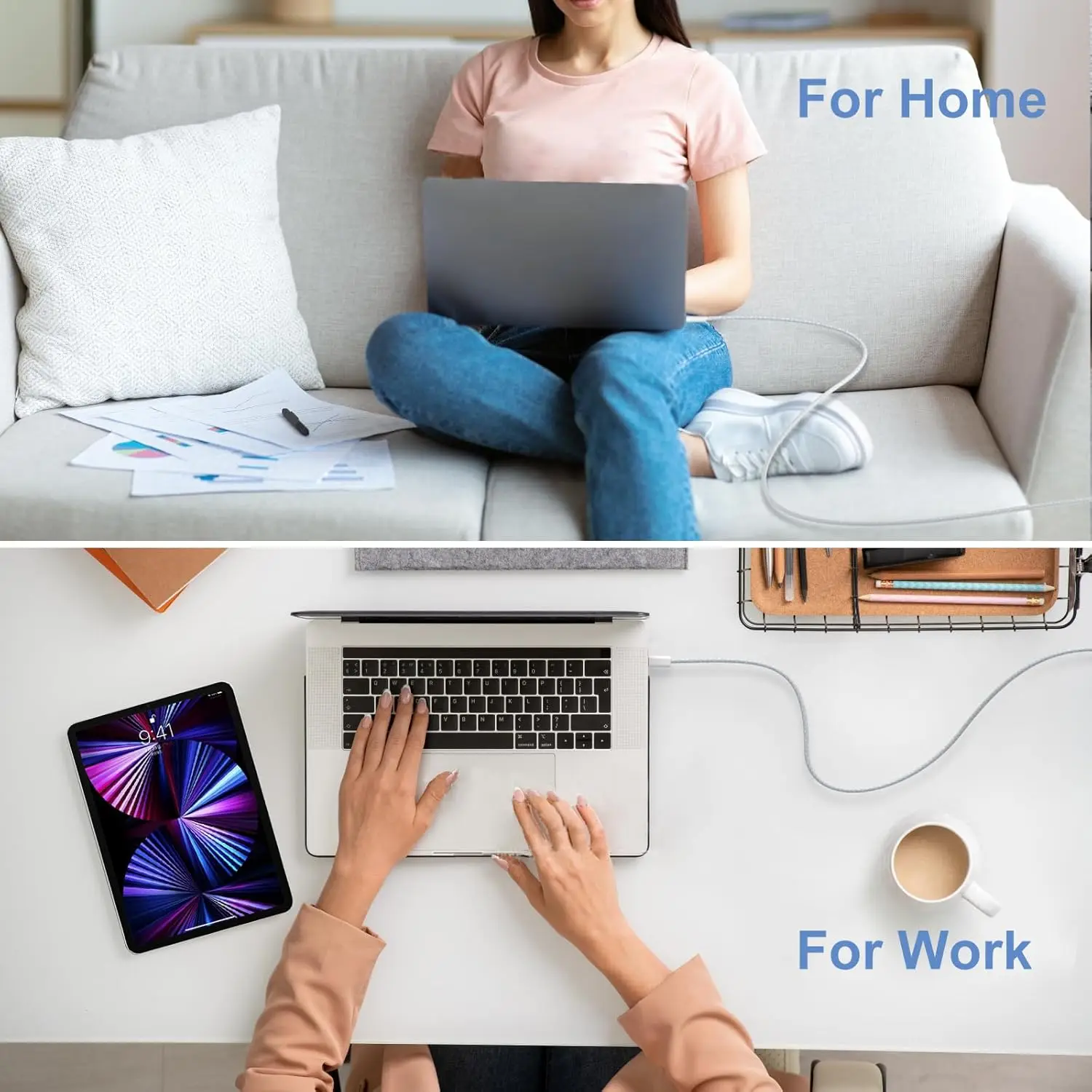 3팩 60W USB C to USB C 케이블, 타입 C to 타입 C 케이블, 아이폰 17 16 15 프로 플러스 프로 맥스 에어용 고속 충전 케이블, 갤럭시용