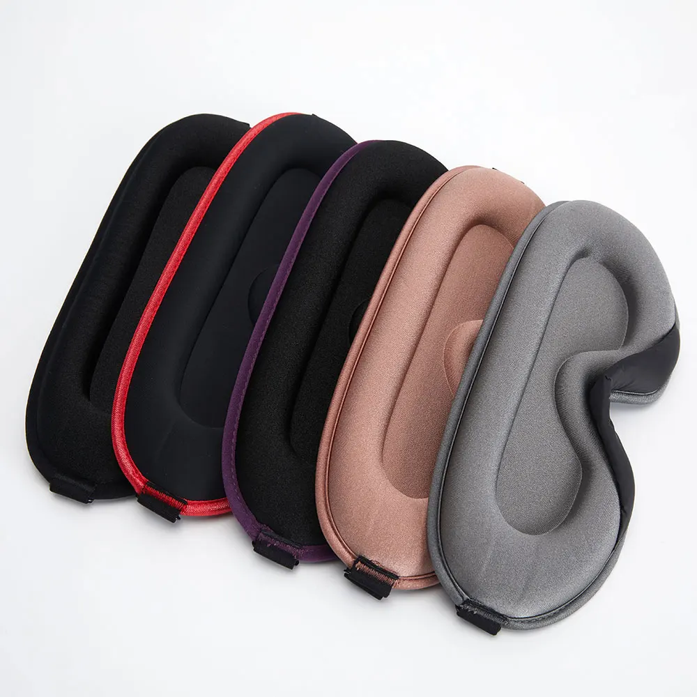 3D Memory Foam Silk Sleep Mask Soft Sleeeping Mask Eye Patches Comfort Premium Face Mask Eyeshade Night Breathable Multicolour