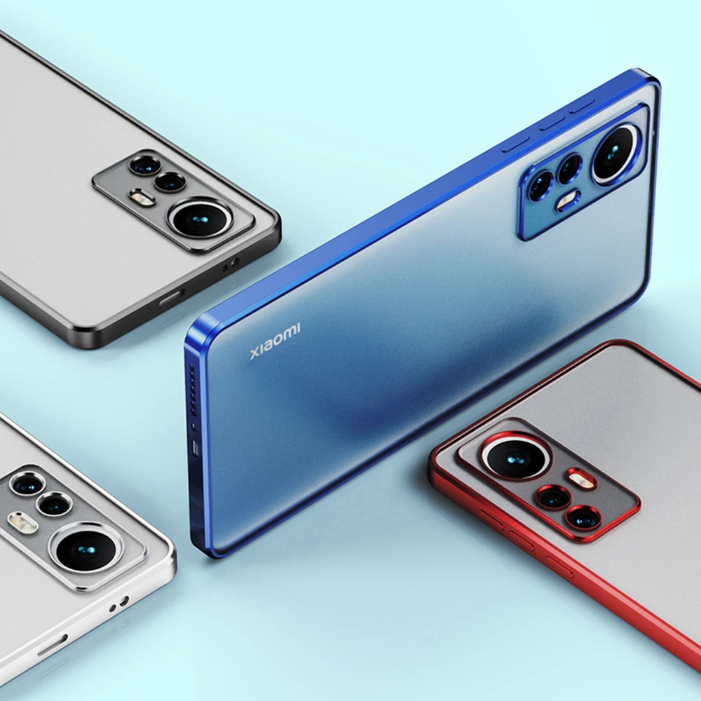 Luxuriöse, galvanisierte Telefonhülle für Xiaomi Mi 12S 12 Pro, transparente, matte TPU-Hülle, Funda für Xiaomi 12S 12X 12, Anti-Fal_voghion.com