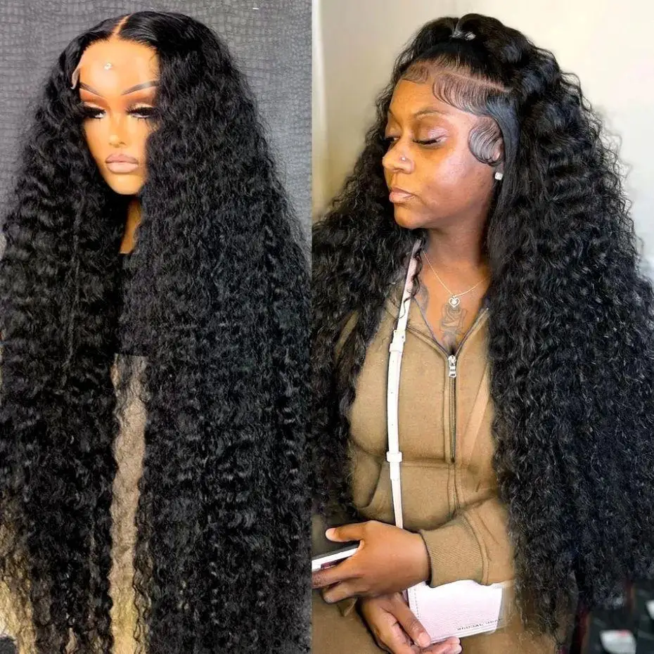 30 32Inch Deep Wave HD Lace Front Wig Transparent 13x4 13x6 Lace Frontal Human Hair Wigs Deep Curly Front Wig Jarin Hair 200% human hair wig
