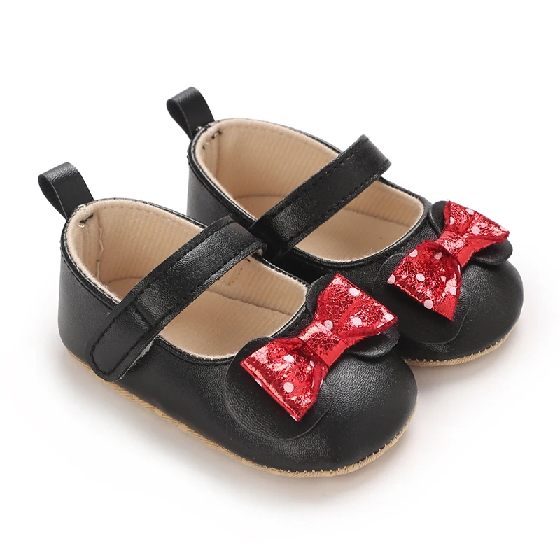 Spring And Autumn Baby Bow Princess Shoes Newborn One Year Old Female Baby Cannot Step Off Shoes 5