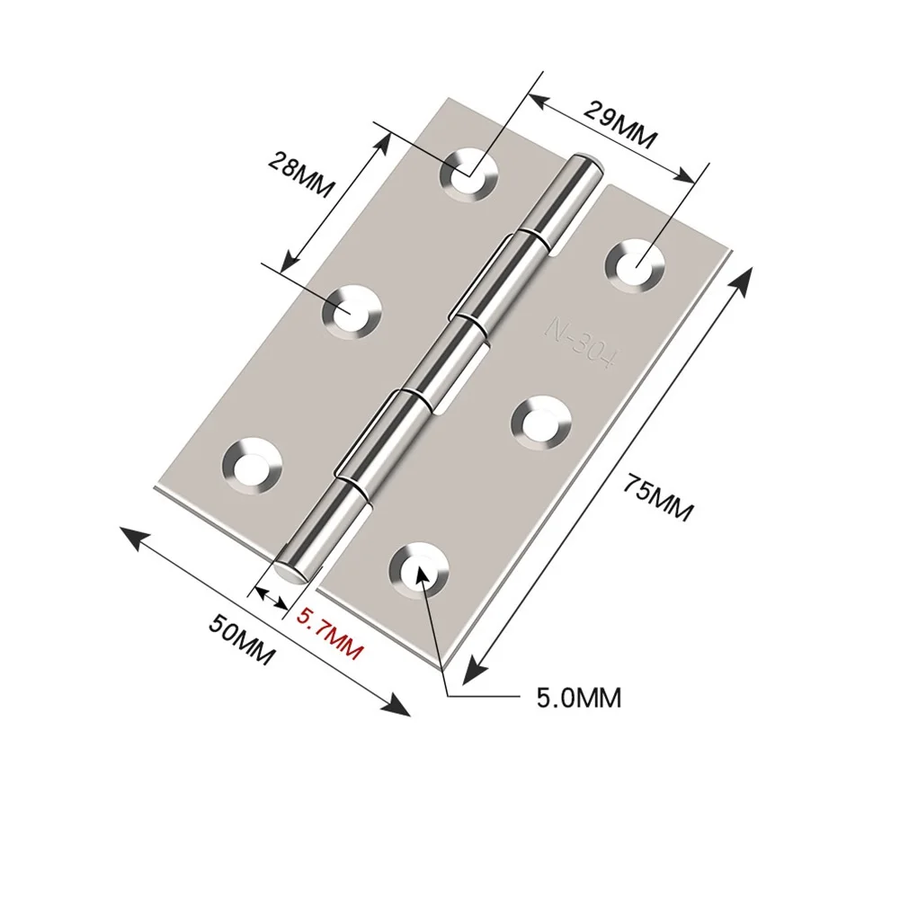 Description Picture 4 of itemDoor Hinge Hinge Stainless Steel Wooden Doors High-gloss Polish Hinges Ball Silver 10pcs 7.5x5 Cm High Quality
