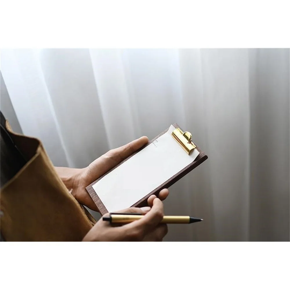 Solid Wood Menu Holder Cafe Restaurant Menu Clip Bill Note Clip Board File Board Folder For Signature Price Paper Bill List