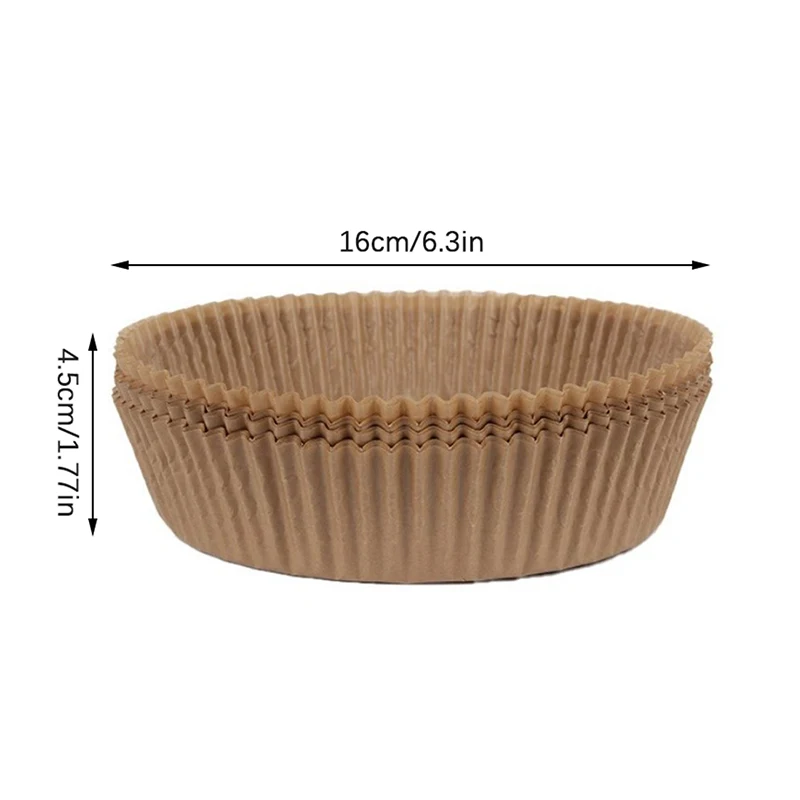 50pcs 16cm Air Fryer Disposable Paper Liner Mat Wood Pulp Steamer Baking Mats