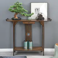 Table console d'entrée de style chinois, table d'appoint, entrée avec tiroir, étagère de rangement, meubles en bois 2
