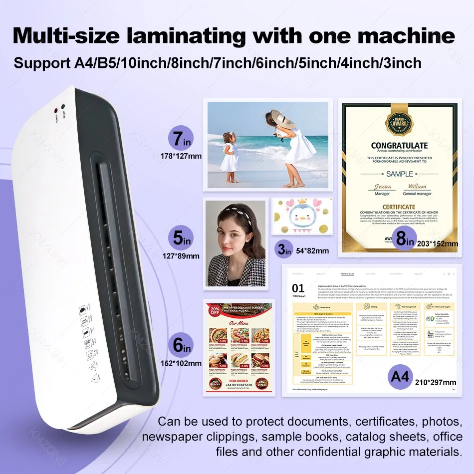 A4 Professional Thermal Office Hot and Cold Laminator Machine for Document Photo Pouches Packaging Plastic Film Laminator
