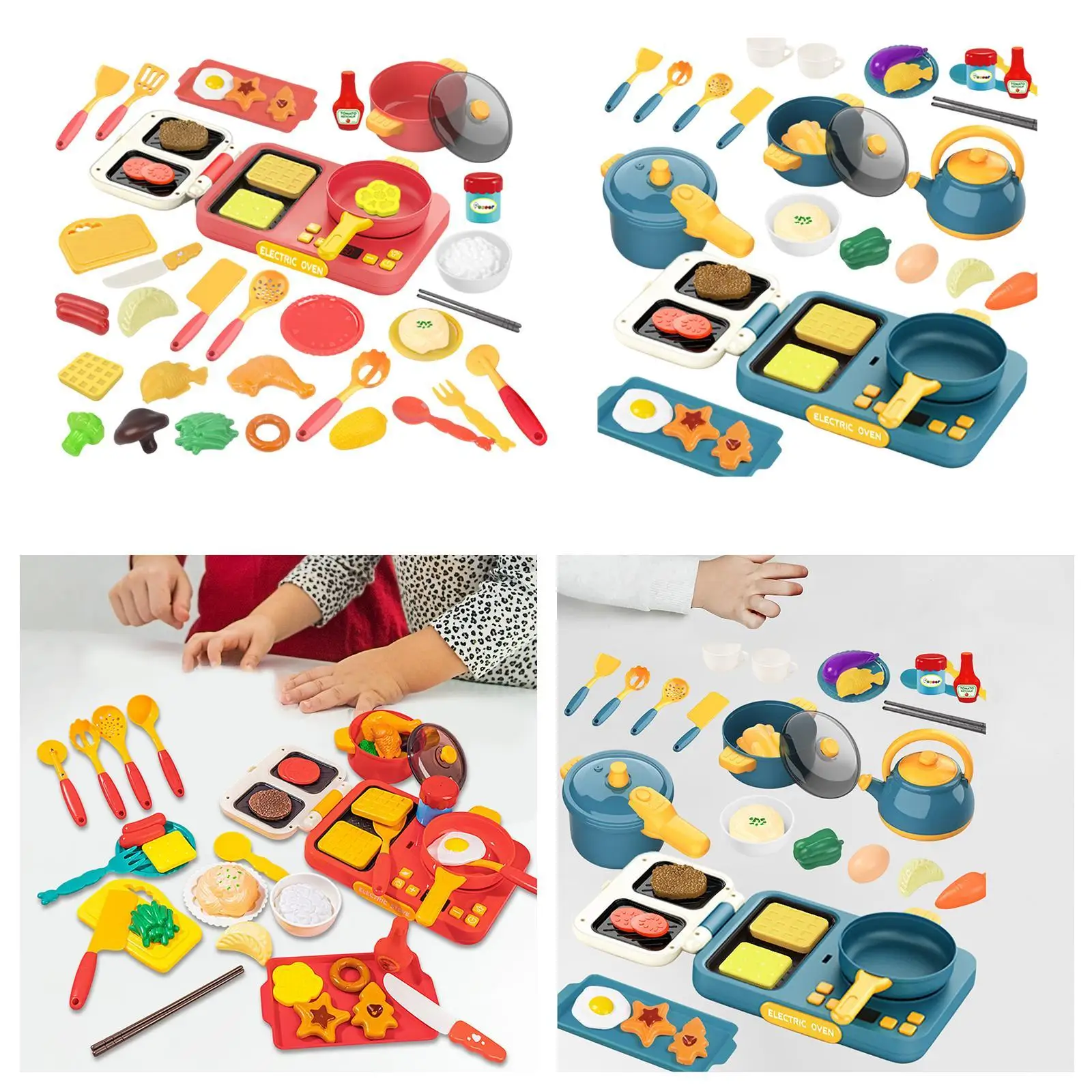 Kitchen Playset Educational Toy Accessories for Toddlers Age 3-8 Children