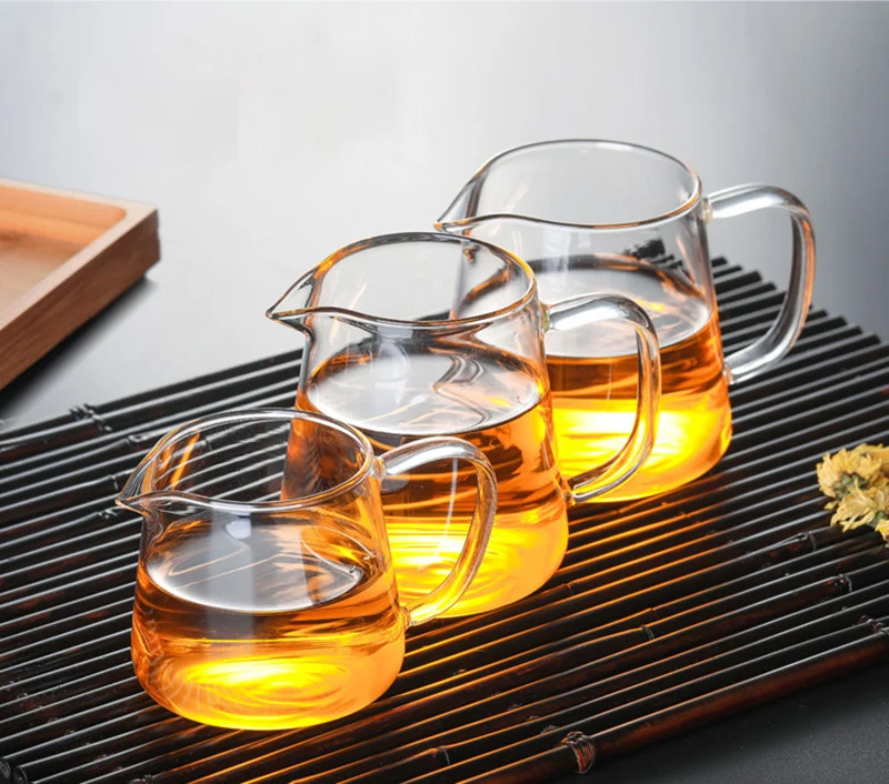 Heat-resisting Clear Glass Tea Pot Fair Cup Cha Hai Handmade Kung Fu Tea Cups Teaset Gongdao Points of Ware with Handle glass teapot glass tea pot tea pot