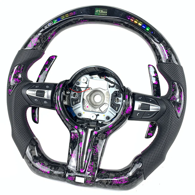 LED Purple Petal Forged Carbon Fiber Steering Wheel FOR BMW F20 F22 F30 F35 F32 F01 F02 F10 F18 M2 M3 M4 M5
