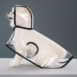 Waterproof Hooded Dog Raincoat - Transparent Rainwear Poncho for Small to Medium Breeds (Black)