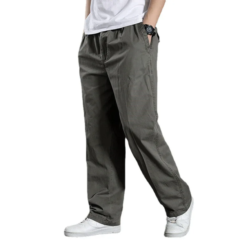 Men's overalls summer spring cotton work clothes new large size casual mountaineering jogging sweatpants men's autumn trousers