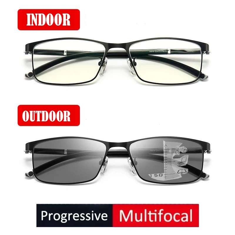 Titan legierung Progressive Photochrome Lesebrille Frauen Männer Multi Fokus Anti Blau Licht Anti-blau licht Hyperopie Brillen