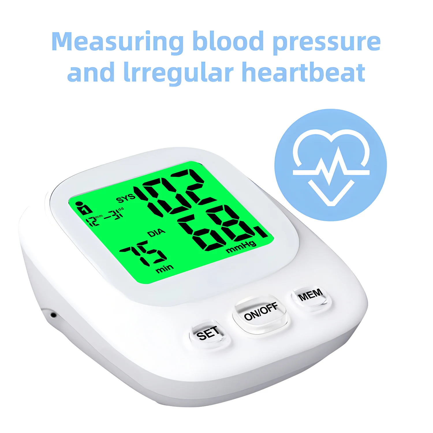 Digital Blood Pressure Monitor Equipment Automatic Sphygmomanometer Medical Portable Tonometer Tensiometer Heart Rate Meter Cuff