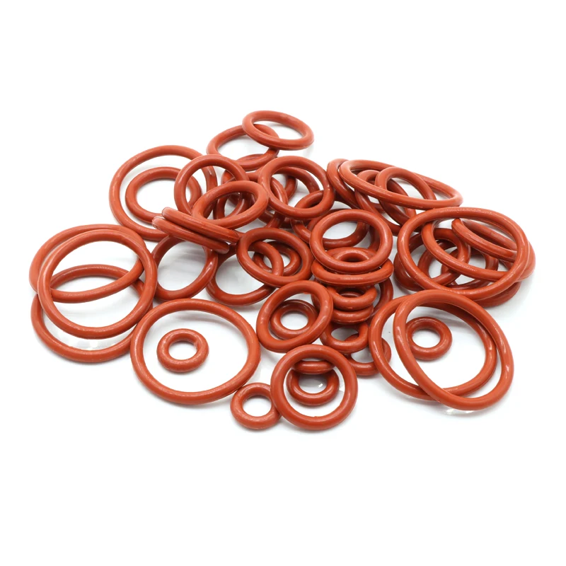 Silicone O Rings 10Pcs Red Silicone Ring Gasket CS 4mm OD 12 ~ 150mm Food Grade Rubber O-ring VMQ Assortment Hvac Tools