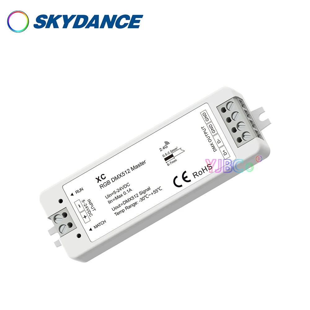 Skydance  5V-24V 12V Mini 170 RGB 128 RGBW pixels LED controller DMX 512 signal dimmer Ultrathin RGB/RGBW 2.4G RF Remote control