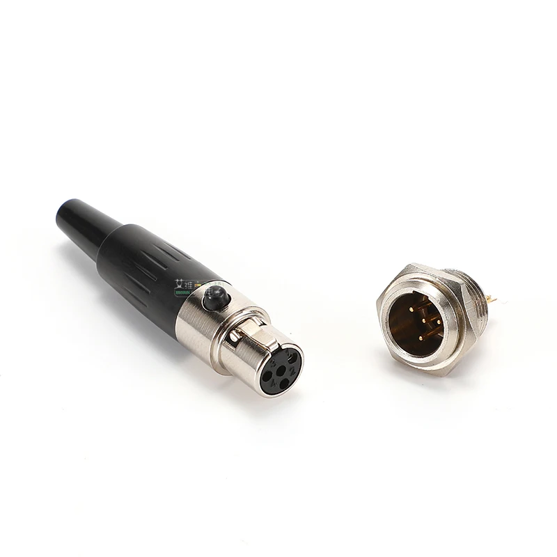 4-poliger Mini-XLR-Stecker für Gehäuse, Panelmontage, kleiner XLR-Buchse, Hüfttasche, Audio-Mikrofon-Anschluss zum Löten von Kabeln – Detail 9