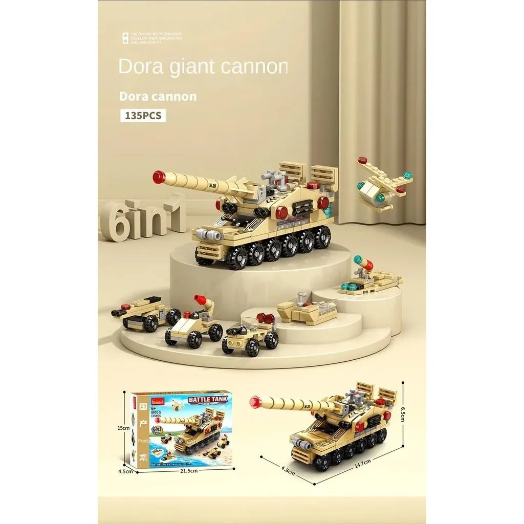 6 IN 1 Stadt Engineering Auto Polizei Lkw Mech Dinosaurier Bausteine Tank Hubschrauber Ziegel Feuer Kampf Set Spielzeug für Kinder – Detail 10