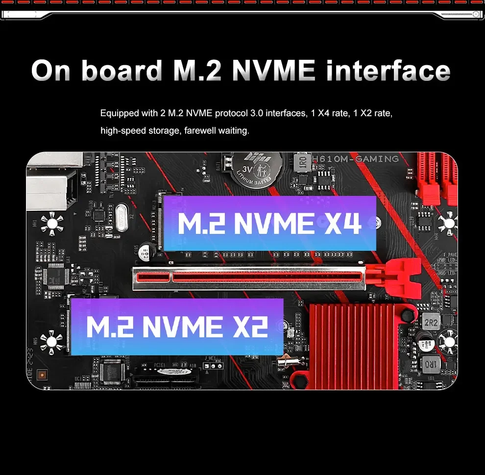 Description Picture 6 of itemJGINYUE H610 Motherboard Kit I5 12400F LGA1700 2*16GB=32GB 4800MHz DDR5 Dual Channel Memory RAM Support M.2 NVME H610M GAMING D5