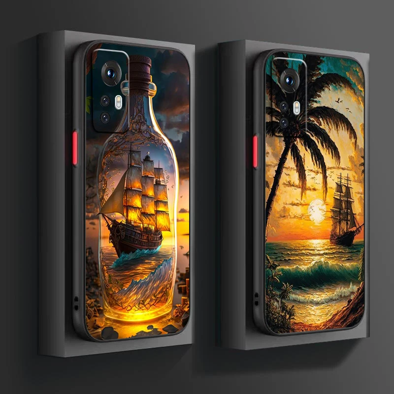 Ones Pieces Sunset Glow Glassato Traslucido Per Xiaomi Mi 13 12 12T 11T 11 11I 10T 10 9T Pro Lite Ultra 5G Cover Capa Fundas