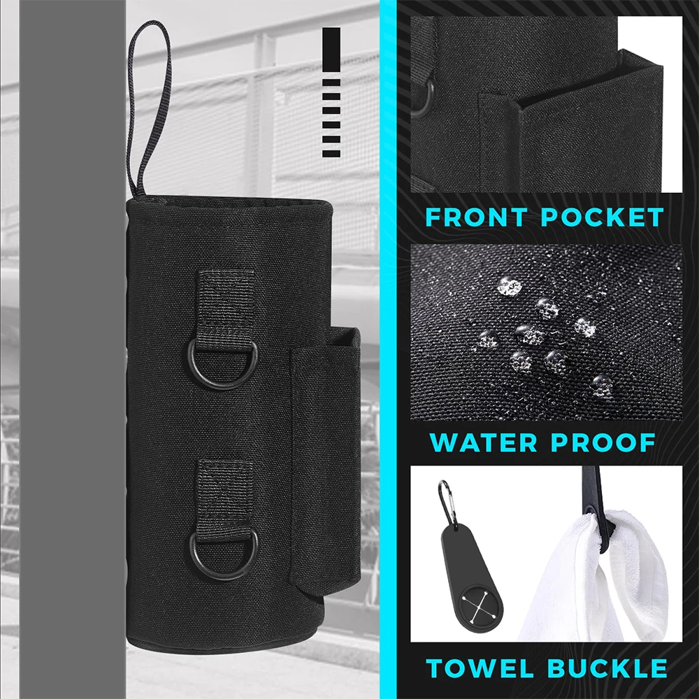 Magnetic Bottle Sling Bag with Phone Pocket Gym Water Bottle Carrier Bag with Silicone Towel Buckle Keep Your Item off the Floor 3