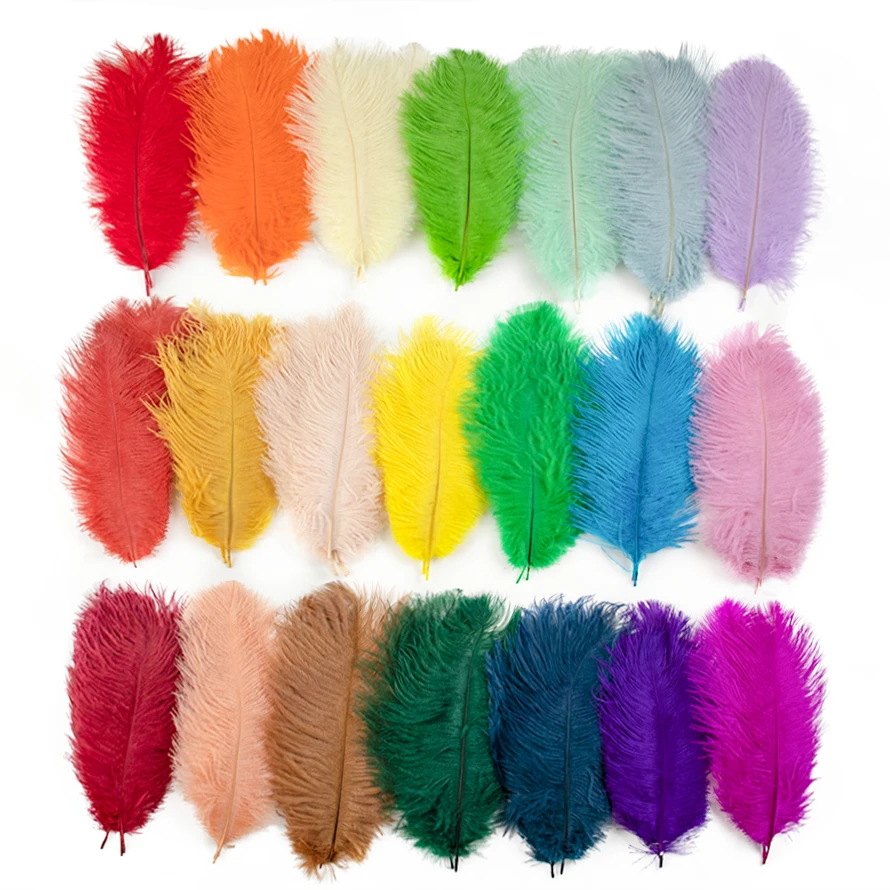 Ostrich Feathers Multicolor 15-40CM 10PCS/lot For Handicraft Party Decor