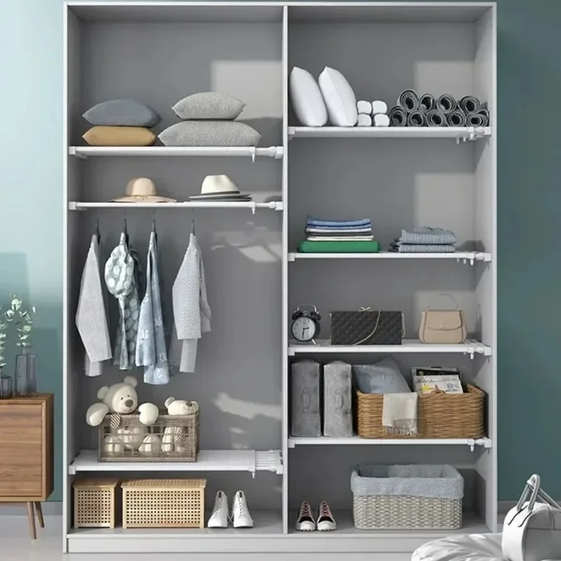 Extendable Closet Shelf Adjustable Storage Rack Closet DIY Wardrobe ...