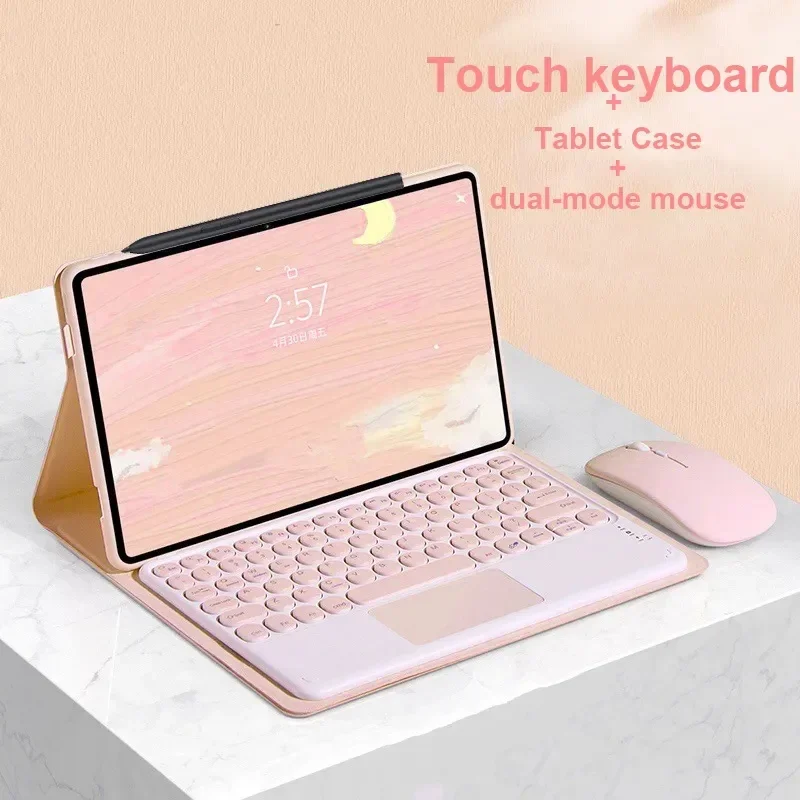 Enhanced Tablet Magic Keyboard with Magnetic Touchpad and Leather Cover