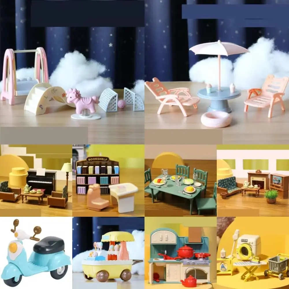 Developing Hands-On Skills Table Dollhouse Accessories Miniature Play House Toy Small Model Furniture Forest Family Kitchen Toy 4