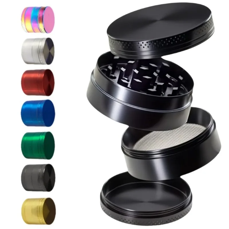 Metal Herb Grinder 1.6/2 Inch 4-layer Manual Tobacco Zinc Alloy Mortar Cigarette Cigar Grass Mills 1 set