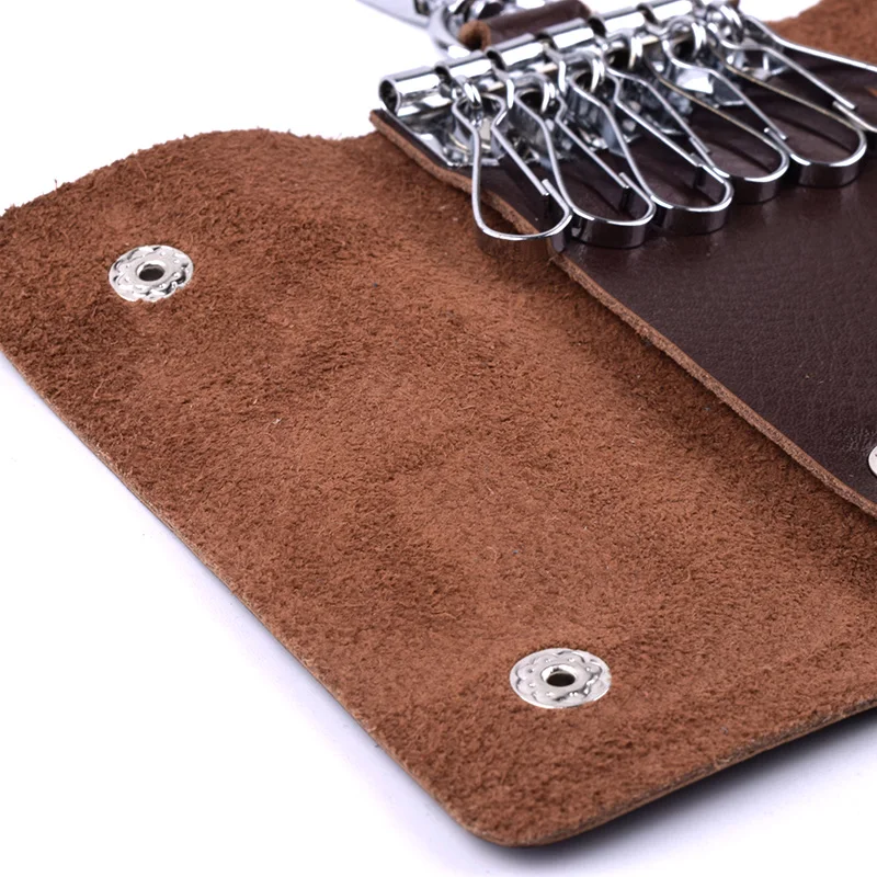 Premium Genuine Leather Key Holder & Card Wallet Organizer