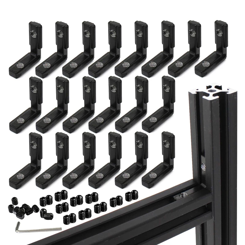Corner Bracket L-Type Internal Connectors With Screw for 6mm Slot Aluminum Extrusion Profile Accessories 10sets stainless steel angle bracket angle connector angle bracket