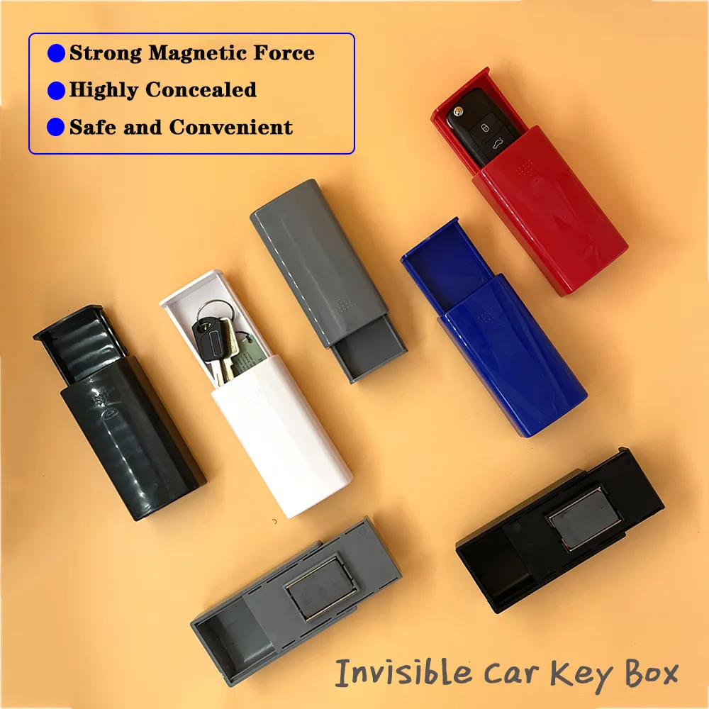 Portable Magnetic Car Key Hidden Safe Box Key Spare Lock Holder Magnet Outdoor Stash For Home Office Car Truck Secret Box