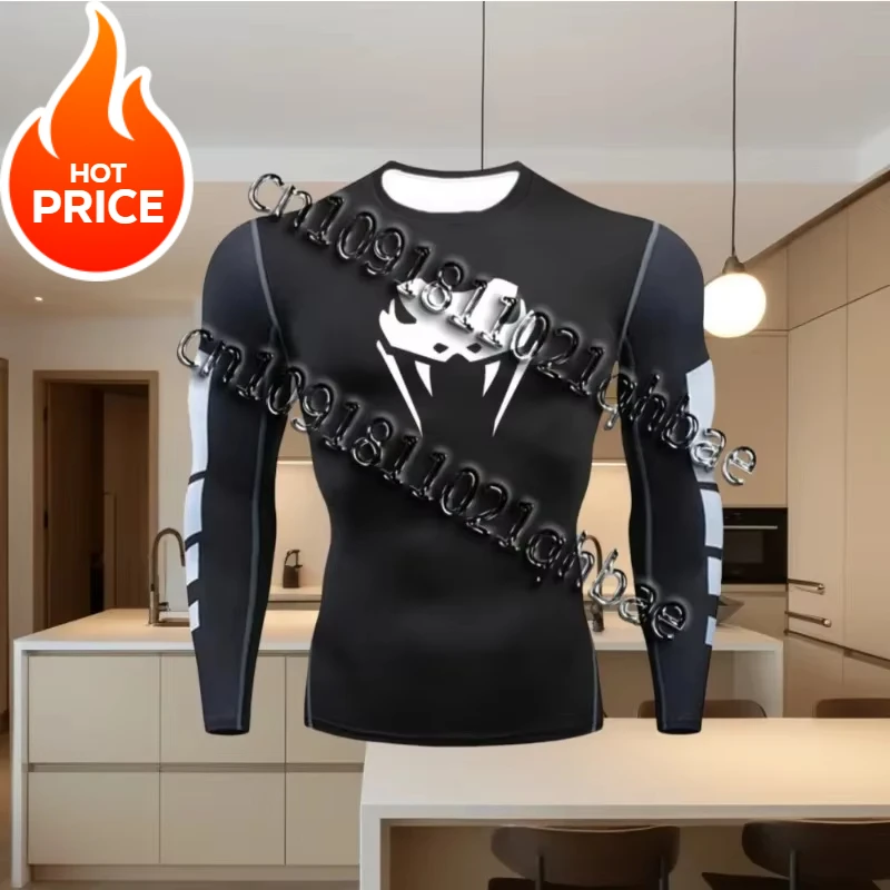 Hot Selling Running T-shirt for Men's Fitness Rashgarda MMA Long Sleeved Sports Casual Top for Men's Comfort Long T