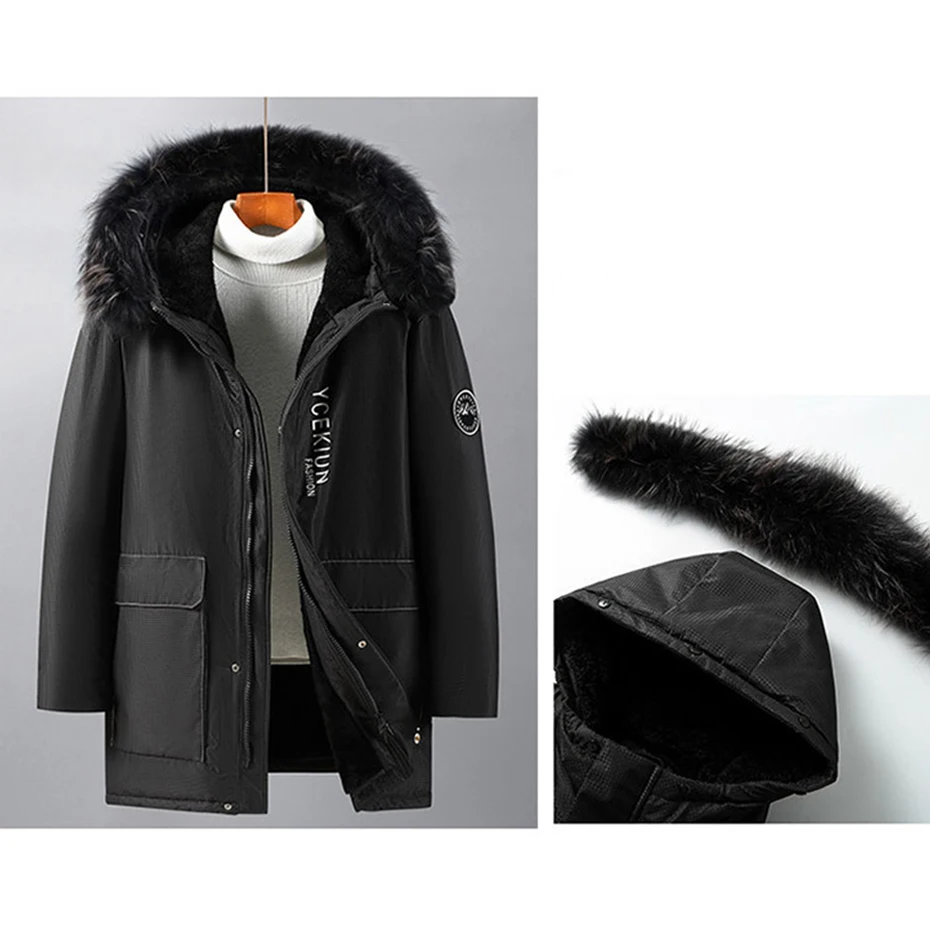 Winter Long Parkas Men Thick Fleece Jacket Coat Plus Size 10XL Fashion Casual Cargo Parkas Male Outerwear Big Size 10XL