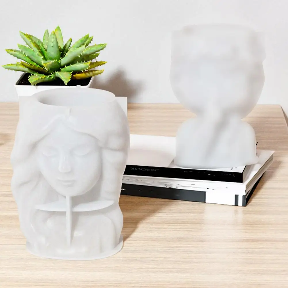 Description Picture 3 of itemQuiet Sleeping Girl Goddess Vase Silicone Mold Scented Mold For Gypsum and Concrete Stone Carving Art Ornaments DIY Vase Mo E7H3