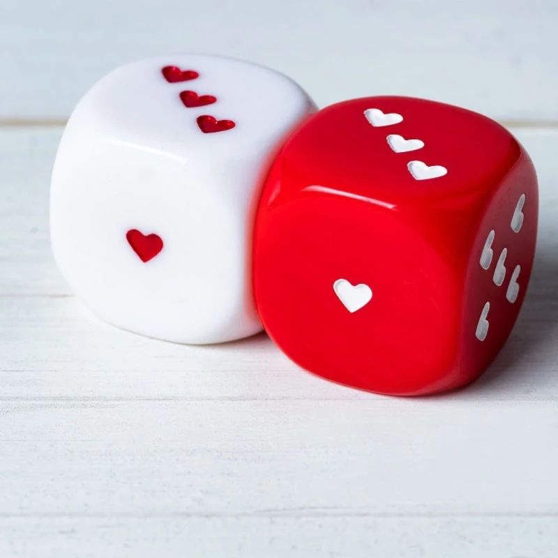 N0HA Classroom Colorful Dices Heart-shape Counting Board Game Toy Dices Party Tool