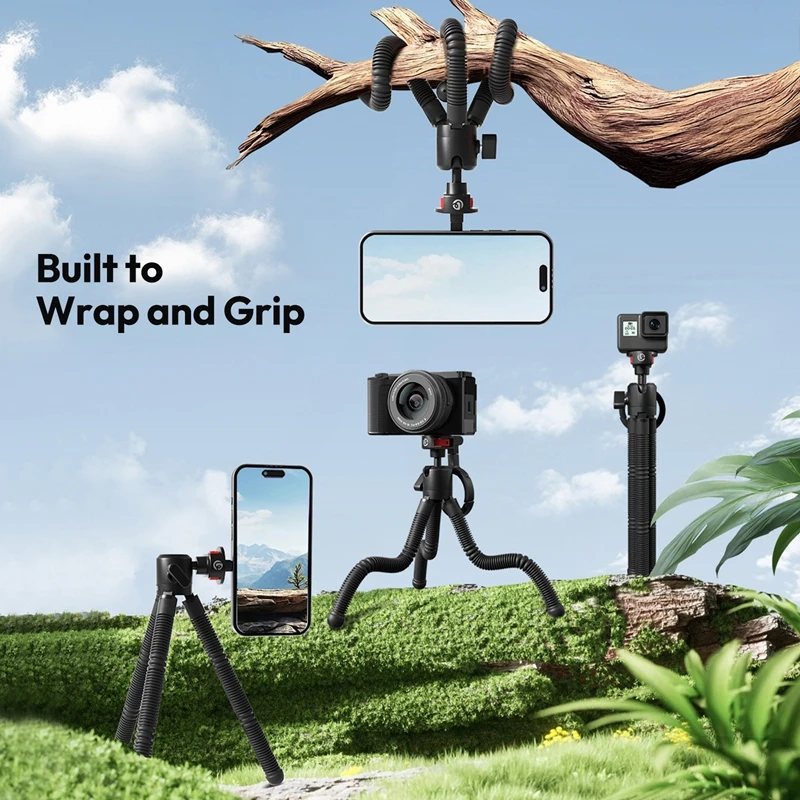 Ulanzi MT30 Magnetic Flexible Tripod for Photography Phone Camera 360° Adjustability Ballhead Wrappable Legs Tripod Outdoor Vlog