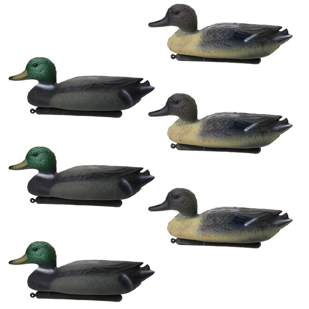 

6pcs PE 3D Outdoor Hunting Duck Decoy Floating Lure W/ Keel For Hunting Fishing Accessories Garden Yard Pool Decors Ornaments