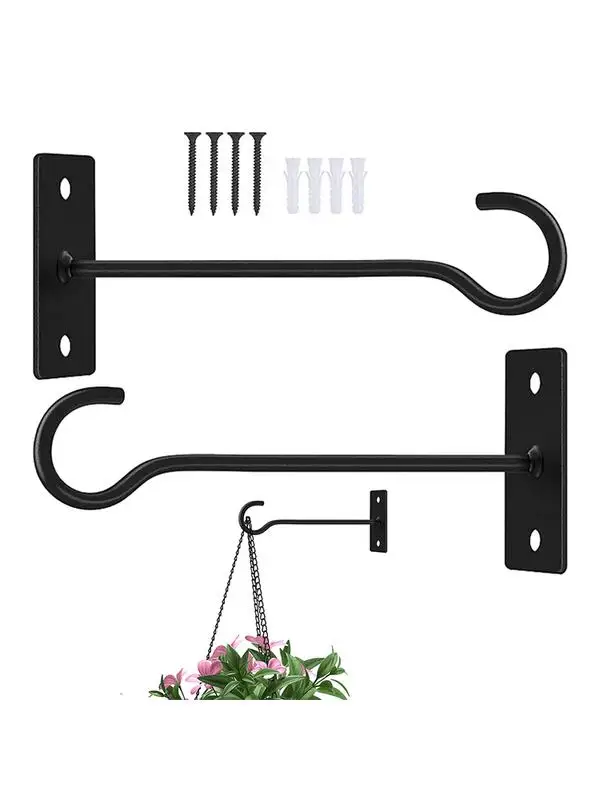 

2 Pcs Iron Wall Mounted Hanger Decorative Metal Flower Pot Hanger Plant Window Hanger For Home Decor Outdoor Plant Hanger Indoor