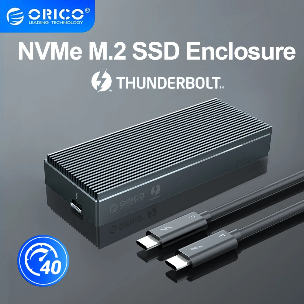 ORICO Thunderbolt 3 NVME M.2 SSD Enclosure custodia SSD in alluminio da 2TB  USB C con cavo Thunderbolt da 3 C a C da 40Gbps per Desktop portatile -  AliExpress