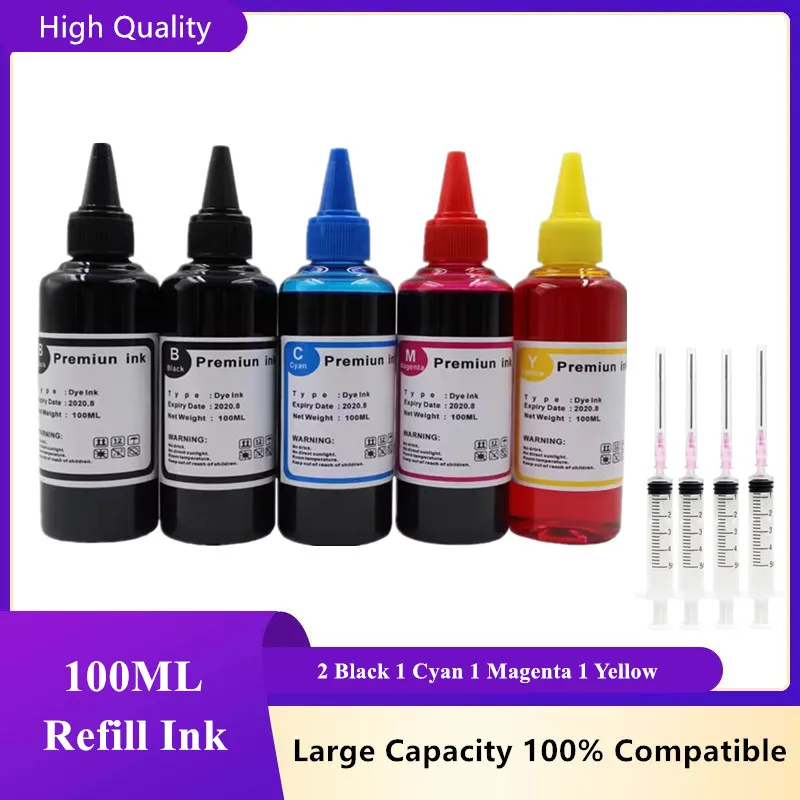 Dye universal ink Refill kit For HP 301 302 304 305 Xl Printer Ink Deskjet 2540 2050 2510 2620 2630 2632 5030 5020 3720 3730