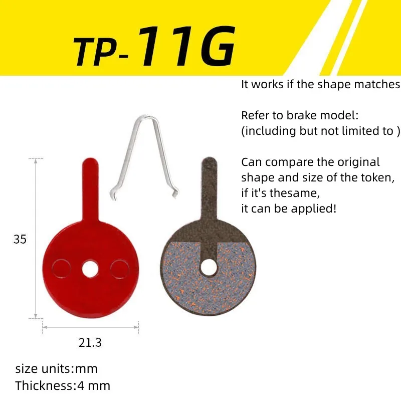 

1Pair Bicycle Hydraulic Disc Brake Pad Semi-Metallic Brake Pads Cycling Part TP-11G