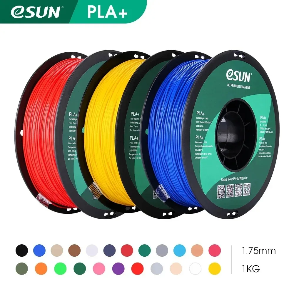 eSUN 3D Printer Filament PLA+ 1.75mm Dimensional Accuracy +/- 0.03mm 1KG (2.2 LBS) Spool 3D Printing Material For 3D Printers sunlu wood 1 75mm 1kg spool 2 2 lbs real wood texture effect made of wood fiber different from color effect eco friendly