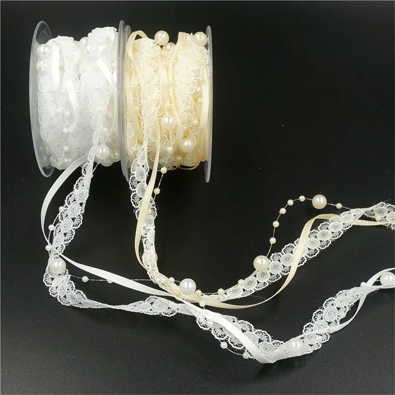 

Birthday Party Imitation Pearl Chain lace Thin Ribbon Kids Toys Wedding Scene Arrangement Hand Holding Flower Decoration Belt