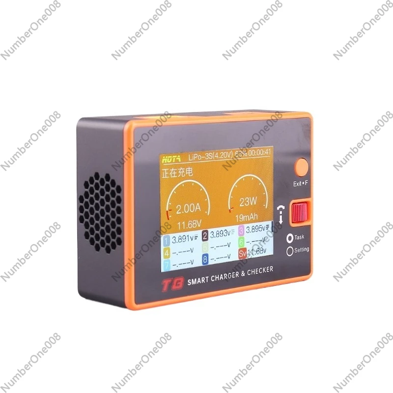 HOTA T8 650W 22A 1-8S Интеллектуальное зарядное устройство, интеллектуальное балансировочное зарядное устройство с экраном 2,8 дюйма для RC Lipo батареи