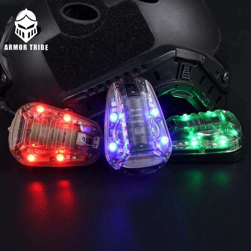 

Tactical Helmet Strobe Signal Light Red/Blue/Green IR Strobe Ladybird Lamp HEL-STAR 6 Signal Camping Outdoor Hunting Rescue Ligh