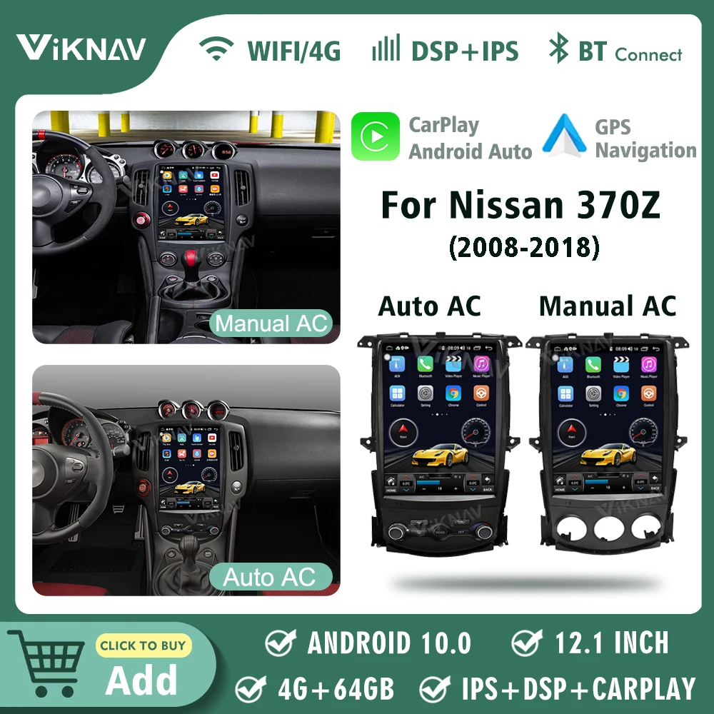 

Android 10 Car Radio Tesla Style For Nissan 370Z 2008-2018 Multimedia Video Player GPS Navigation Carplay Head Unit Touch Screen