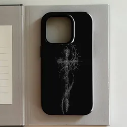 Elegant Gothic Cross - Pattern Shockproof Silicone Phone Case - iPhone 12 Mini (8)