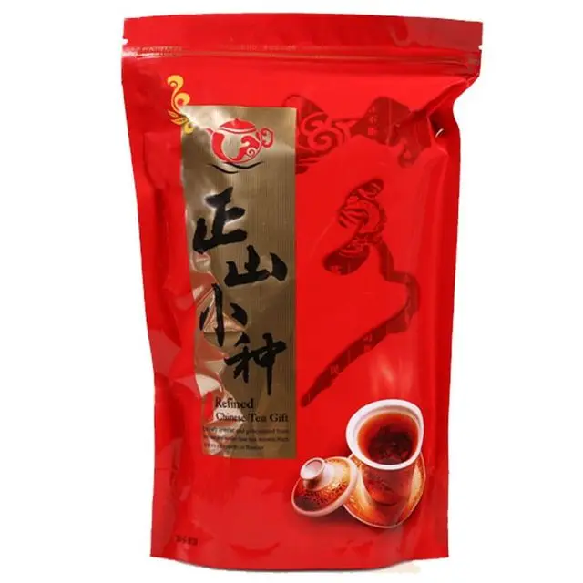 שקית רוכסן שחורה לתה סינית Wuyi Lapsang Souchong, אריזה אוניברסלית ללא אריזה