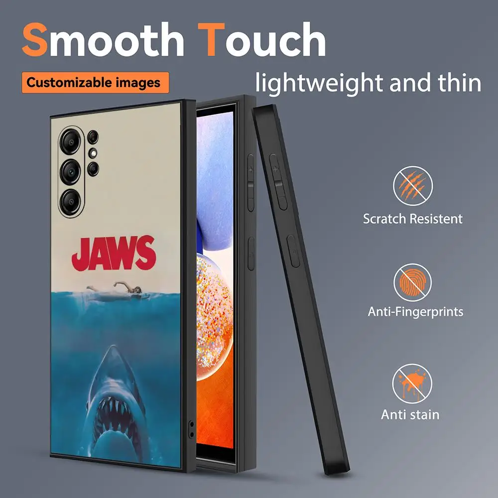 Classic Horror Movie Jaws Frosted Full Cover Soft Phone Case